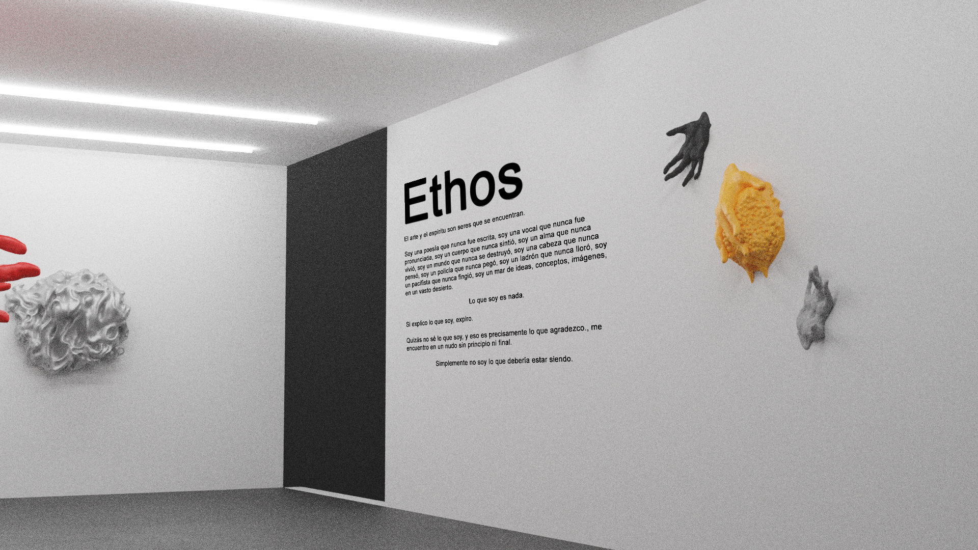 Ethos — vista general de la instalación, Nicolás Guala, 2025